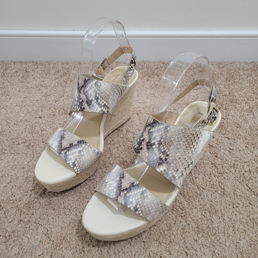 Antonio Melani Snakeskin Espadrille Wedge Slingback Sandal 8M